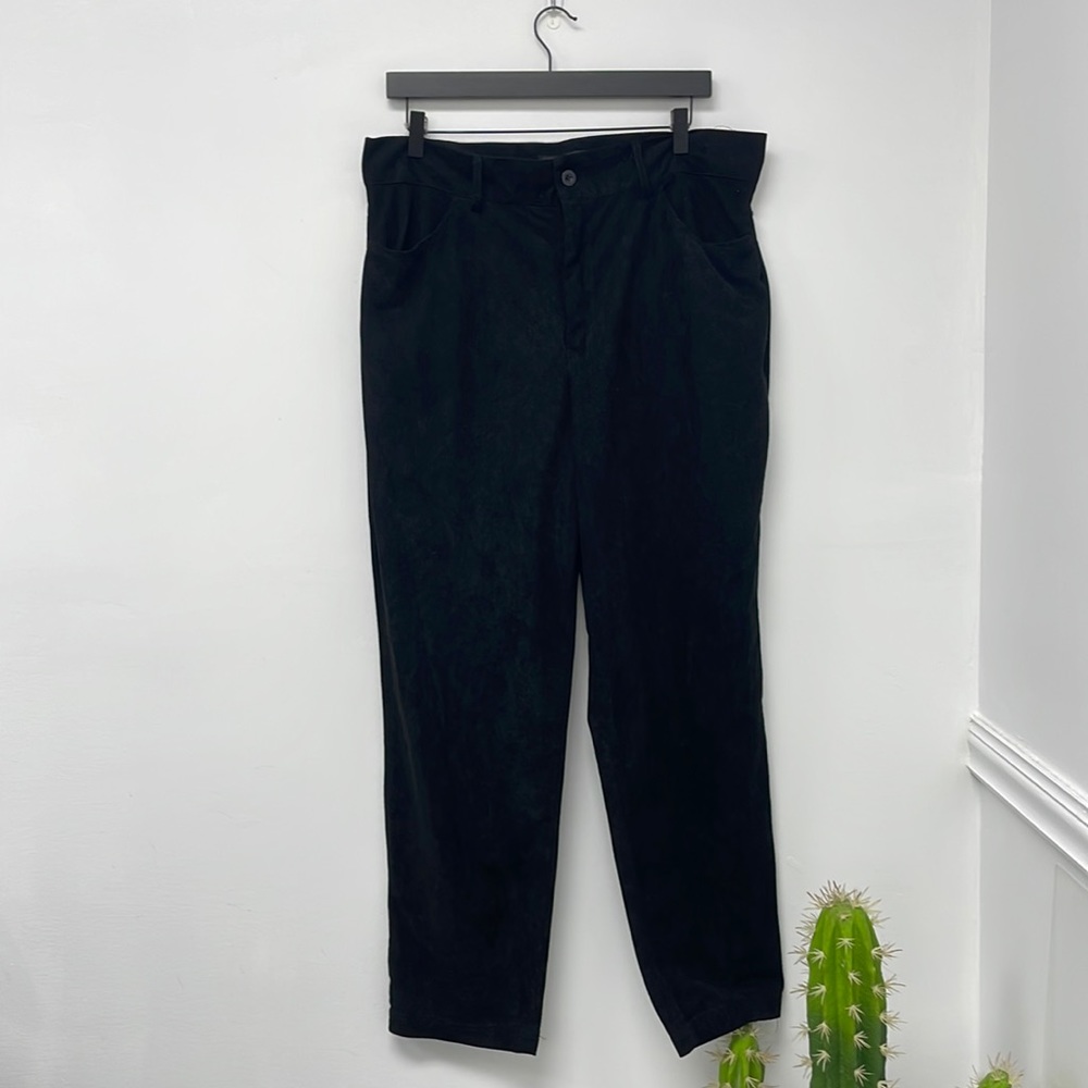 Black suede pants